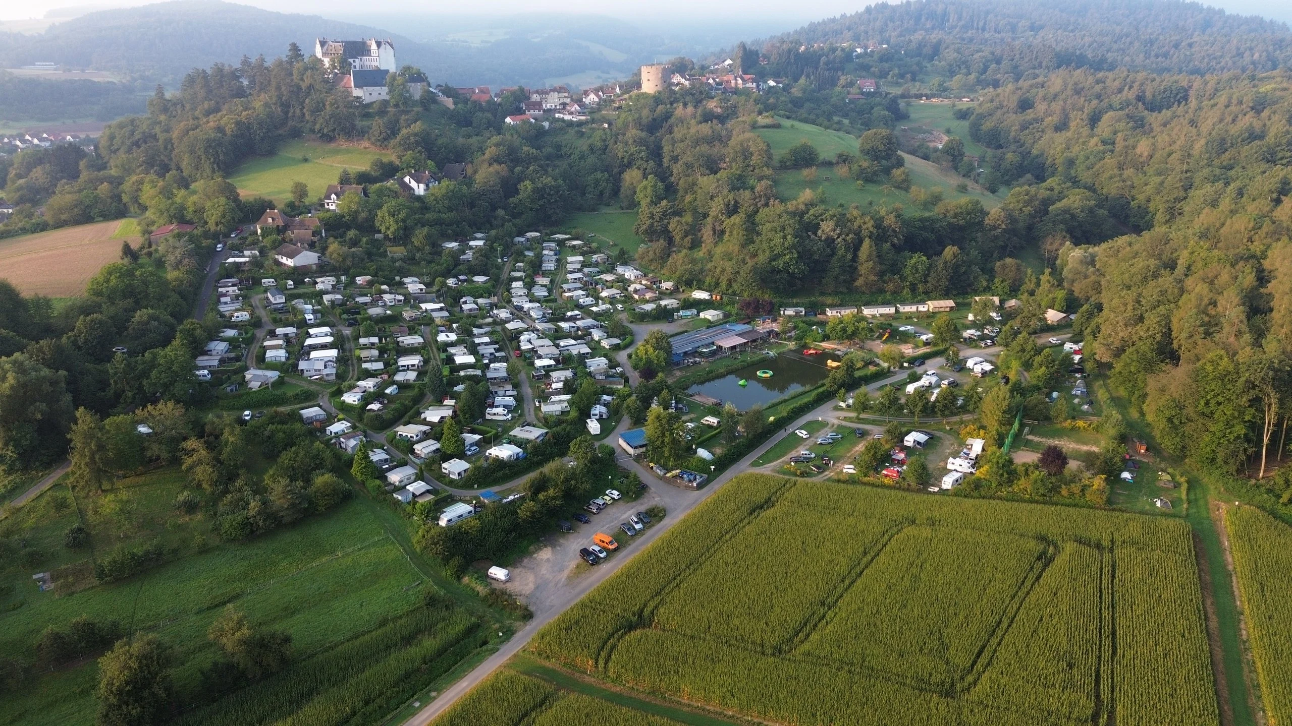 Campingplatz Odenwald-Idyll aus der Luft